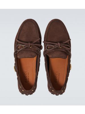 Seemisnahksed loafer-kingad Gucci pruun