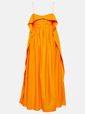 Памучна миди рокля Cecilie Bahnsen оранжево