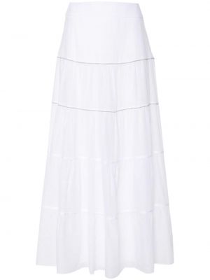 Maxi φούστα με χάντρες Peserico λευκό