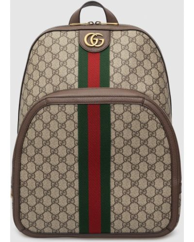 Рюкзак з візерунком Gucci, бежевий