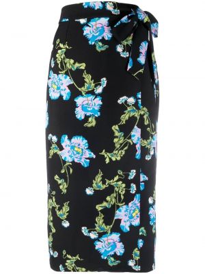 Černé květinové midi sukně s potiskem Dvf Diane Von Furstenberg