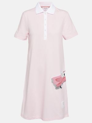 Памучна поло тениска Thom Browne розово
