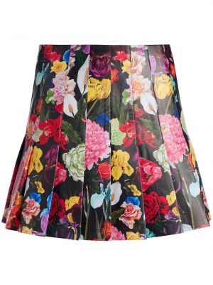 Květinové přiléhavé plisovaná sukně na zip Alice + Olivia - černá