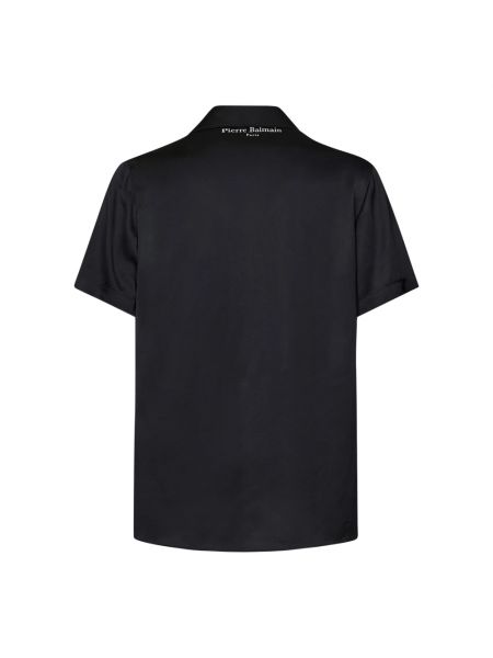 Koszula z krótkim rękawem Balmain czarna
