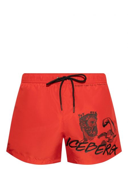 Shorts à imprimé Iceberg rouge