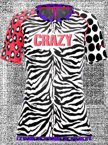Majica z zebra vzorcem Crazy Idea črna