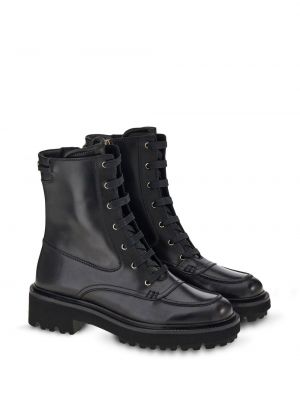Ankle boots sznurowane koronkowe Ferragamo czarne