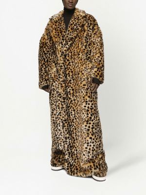 Pelzmantel mit print mit leopardenmuster Dolce & Gabbana braun