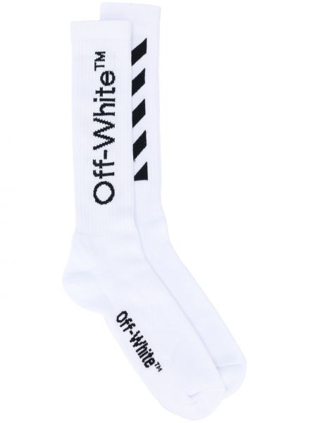 Off-White calcetines con rayas diagonales - Blanco Off-white