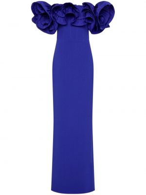 Večerna obleka s cvetličnim vzorcem Rebecca Vallance modra