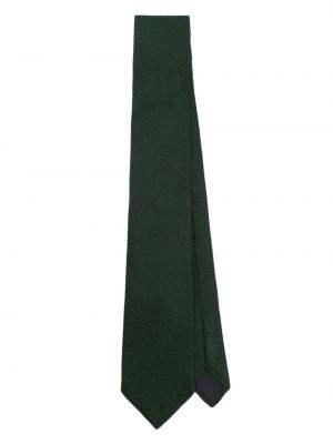 Cravată de mătase din jacard Fursac verde