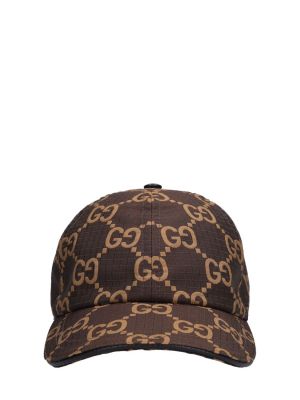 Nylonowa czapka z daszkiem Gucci brązowa