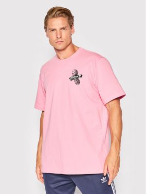 Voľné priliehavé tričko Adidas ružová