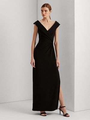 Платье с v-образным вырезом Ralph Lauren черное