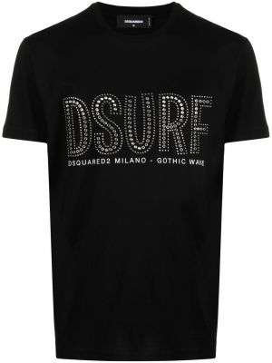T-shirt con borchie Dsquared2 nero