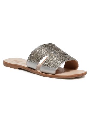 Usnjene sandali Manebì srebrna