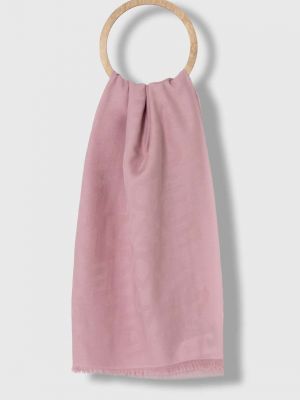 Однотонный хлопковый шарф Weekend Max Mara розовый
