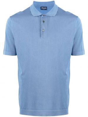 Памучна поло тениска Drumohr синьо