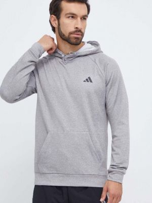 Melange kapucnis pulóver Adidas Performance szürke