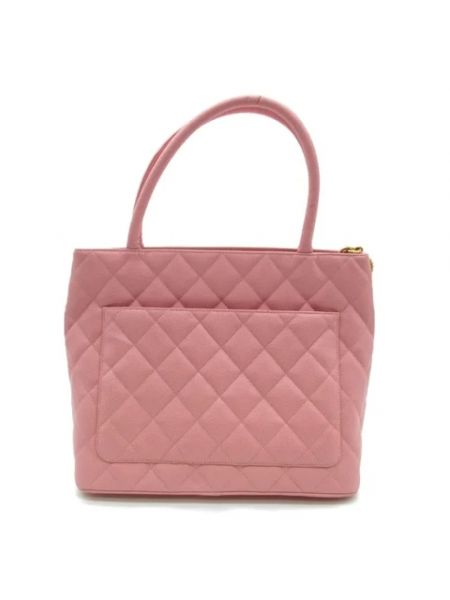 Bolso shopper de cuero retro Chanel Vintage rosa