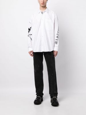 Raštuota medvilninė marškiniai Mastermind Japan balta