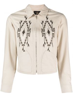 Bombažna jakna z vezenjem Ralph Lauren Rrl bela