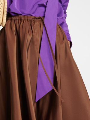 Plisovaná hodvábna midi sukňa Valentino béžová