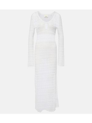 Bavlněné dlouhé šaty Isabel Marant bílé