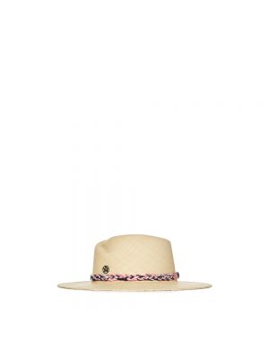 Geflochtener tweed mütze Maison Michel beige