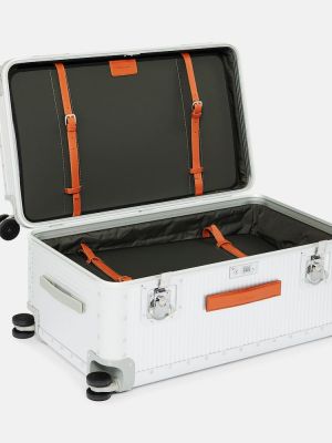 Kostkovaný kufr Fpm Milano stříbrný