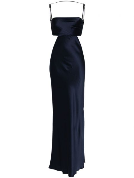 Hodvábne večerné šaty Michelle Mason modrá