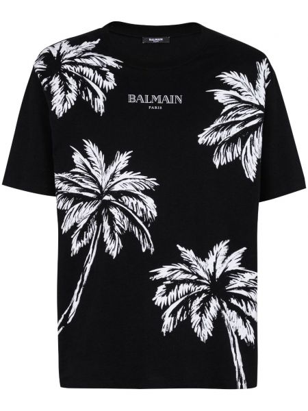 Tricou din bumbac cu imagine Balmain