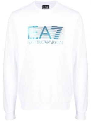 Trykt sweatshirt Ea7 Emporio Armani hvit