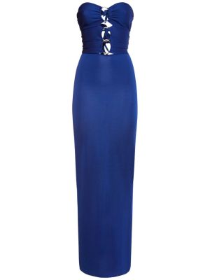 Sukienka długa z dżerseju Tom Ford niebieska