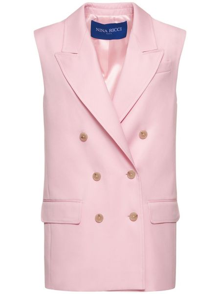 Vlněná vesta Nina Ricci růžová