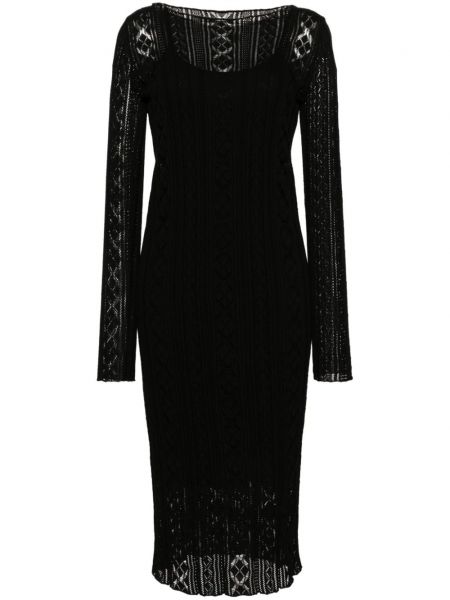 Robe longue en dentelle Roberto Collina noir