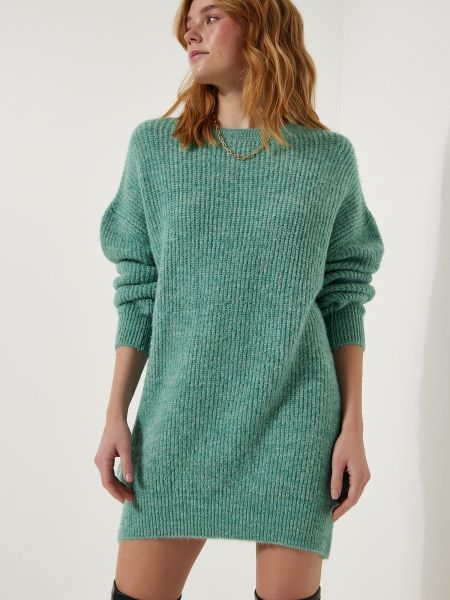 Megztinis oversize Happiness İstanbul žalia