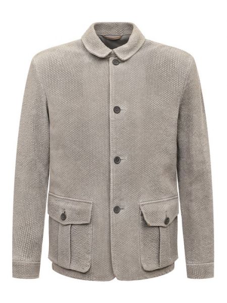 Кожаная куртка Giorgio Armani серая