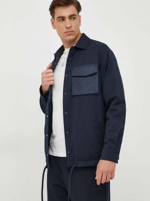 Шерстяная демисезонная куртка Armani Exchange синяя