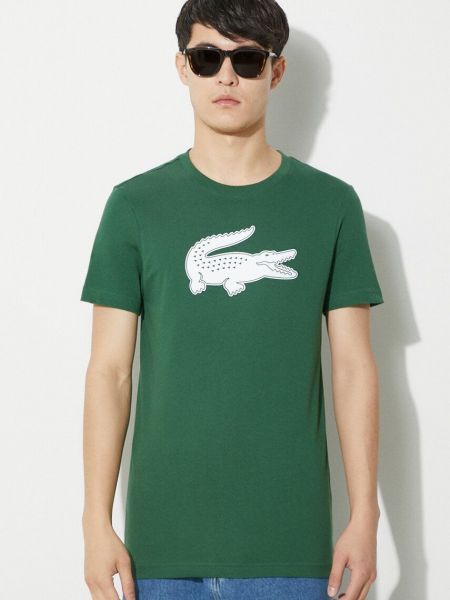Тениска с дълъг ръкав с принт Lacoste зелено