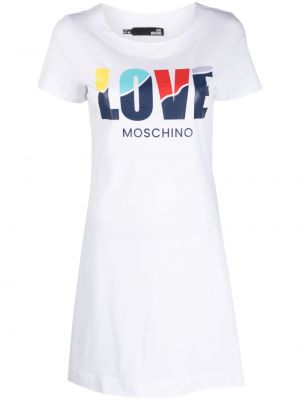 Φόρεμα με σχέδιο Love Moschino λευκό