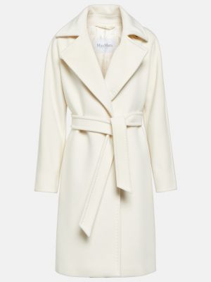 Кашемировое шерстяное пальто Max Mara белое