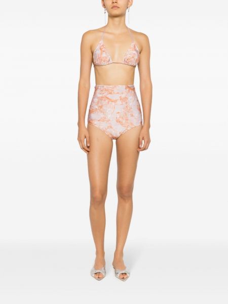 Bikini taille haute à imprimé à motifs abstraits Adriana Degreas