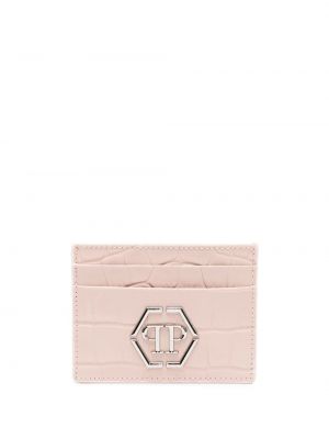 Kožená peněženka Philipp Plein růžová
