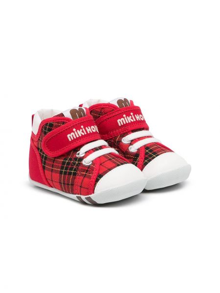 Sneakers con velcro Miki House rosso