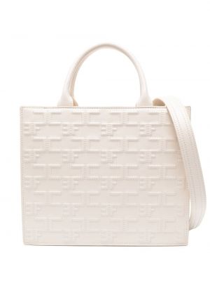 Τσάντα shopper Elisabetta Franchi λευκό