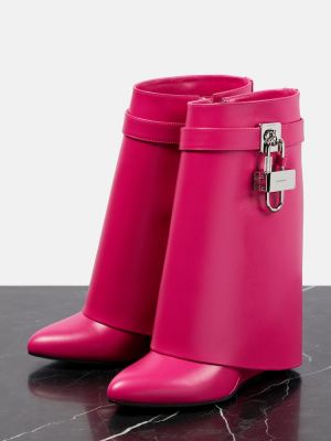 Кожени обувки до глезена Givenchy розово