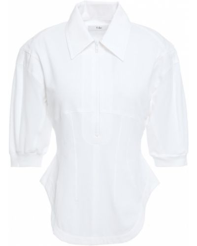 Biała koszula bawełniana Tibi, biały