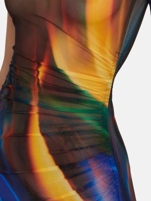 Võrguga mustriline kleit David Koma