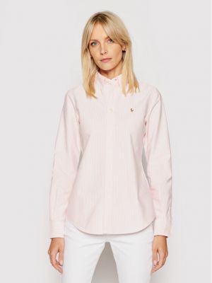 Slim fit priliehavá košeľa Polo Ralph Lauren ružová